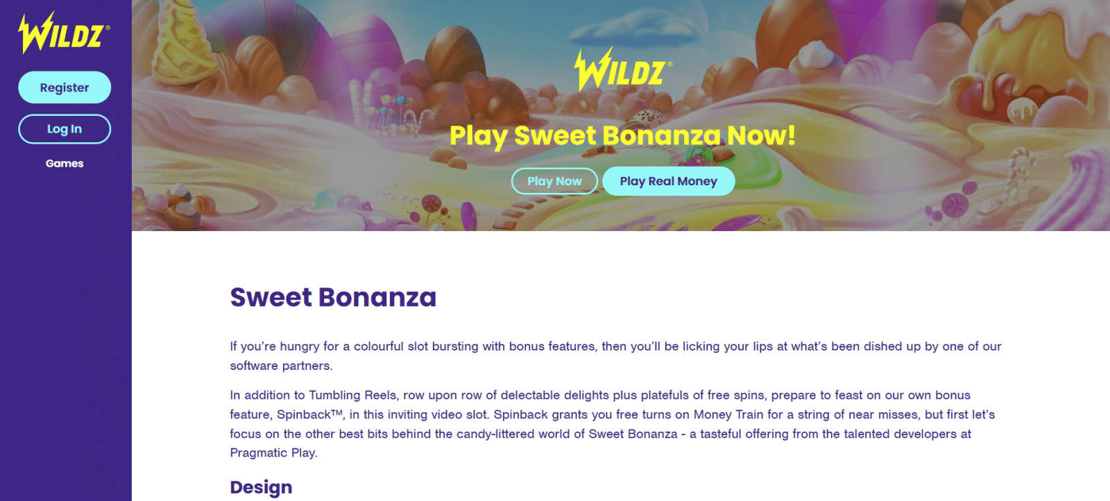Hrát si s Wildz Sweet Bonanza